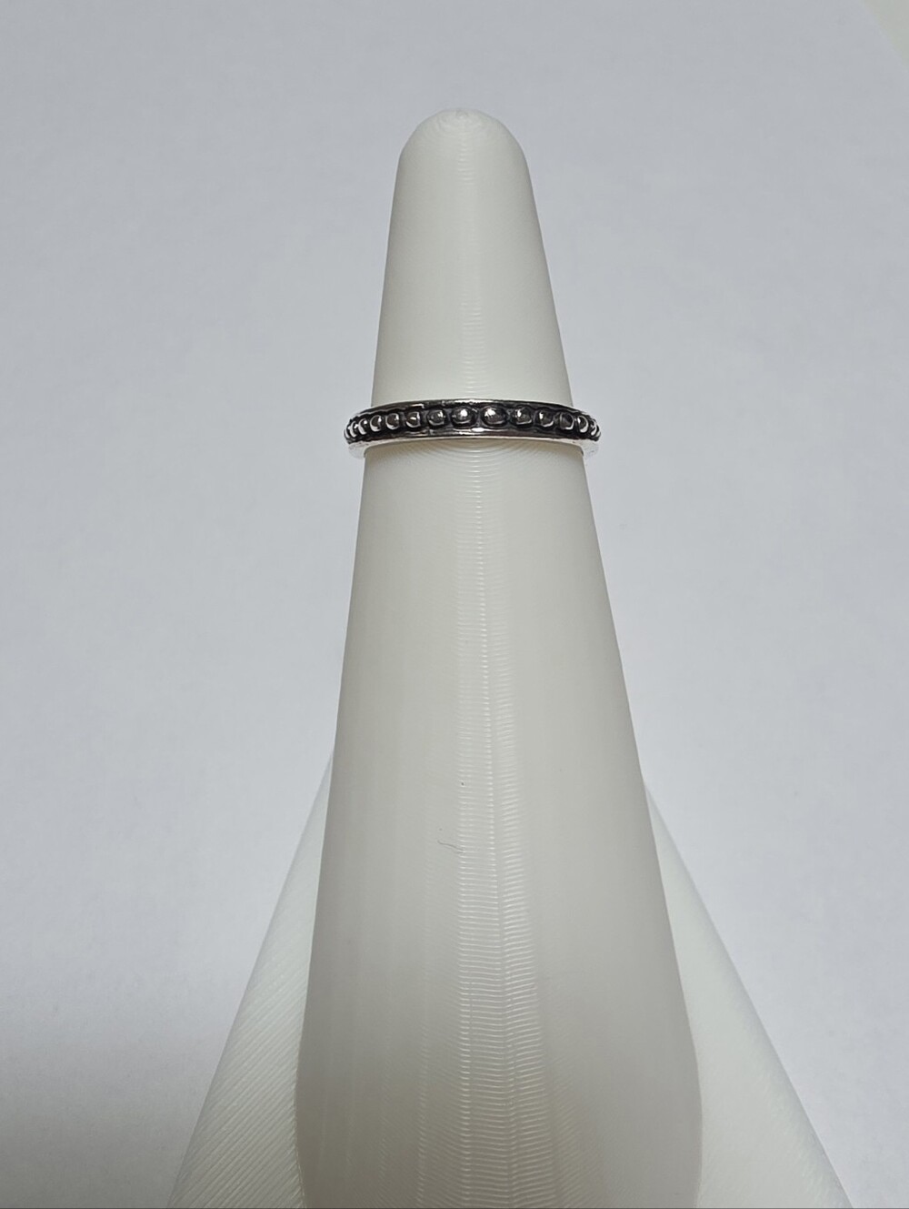 Sterling Silver Beaded Band Ring Size 5
